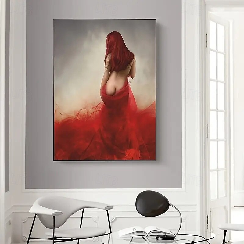 1pcs Abstract Lady In Red Wall Art Poster And Prints Modern Abstract Canvas Painting For Living Room Home Decor Unframe 15.7*23.6inch3