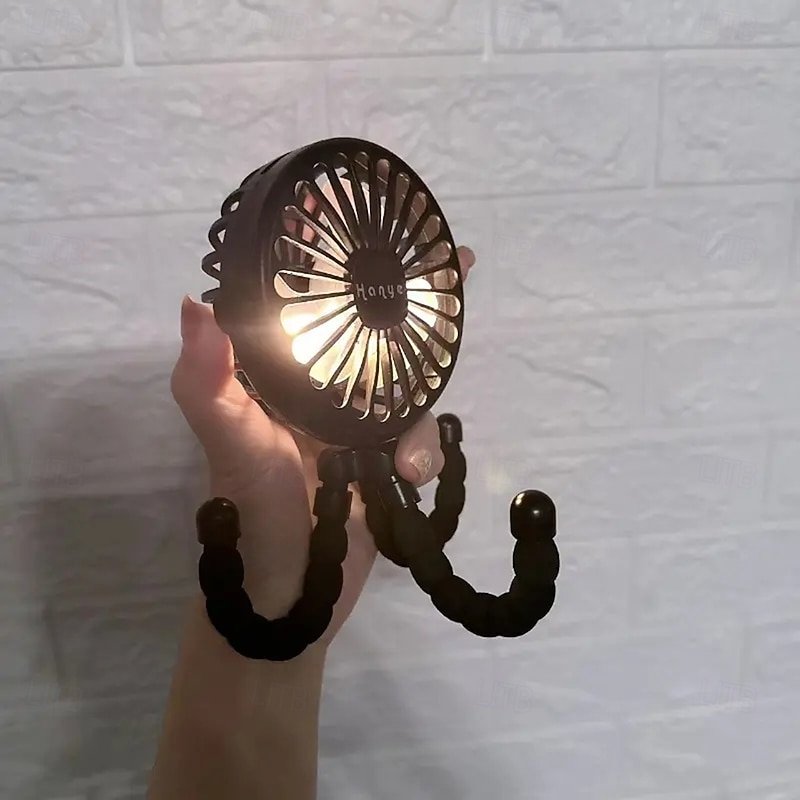 Baby Stroller Fan Hand Held Rechargeable USB Bladeless Small Folding Fans Mini Ventilator Silent Table Outdoor Cooler Neck Fan4