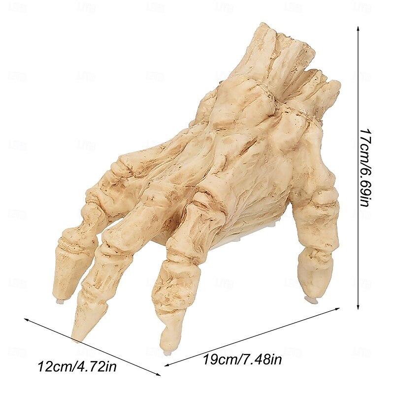 Halloween Crawling Skeleton Hand Decorations, Scary Sound Activated Crawling Skull Hand, Battery Powered Warm Light Crawling Skeleton Hand for Party, Haunted House, Prank Halloween Decorations4