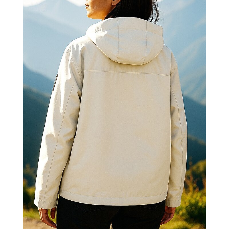 Women's Windbreaker Hiking Jacket rain coat Outdoor Waterproof Windproof Lightweight Hiking Outfits Hiking Clothes Spring Autumn / Fall Top Camping / Hiking / Caving Running Black White Green2