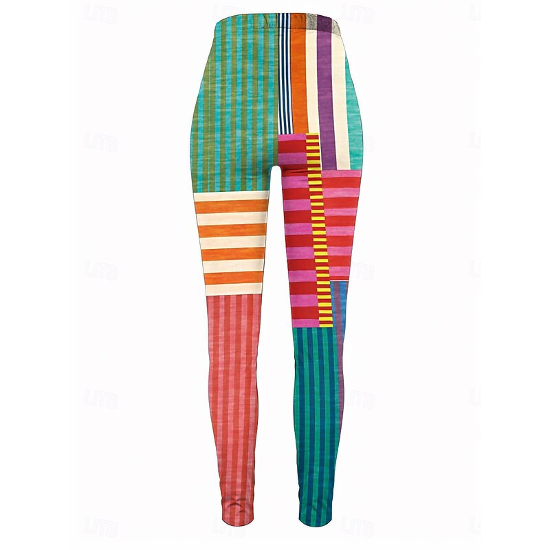 Women's Leggings Vacation Vintage Fashion Ankle-Length High Waist Graphic Geometric Printing Soft Breathable Micro-elastic Outdoor Daily Robin's Egg Blue Red Amethyst Spring Fall Winter Slim Fit2