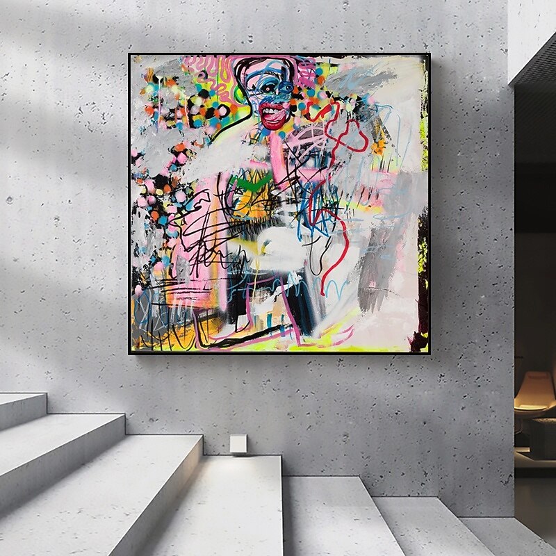 Handmade Oil Paintings Canvas Wall Art Decoration Modern Abstract Character graffiti Street Art for Living Room Home Decor Rolled Frameless Unstretched Painting4