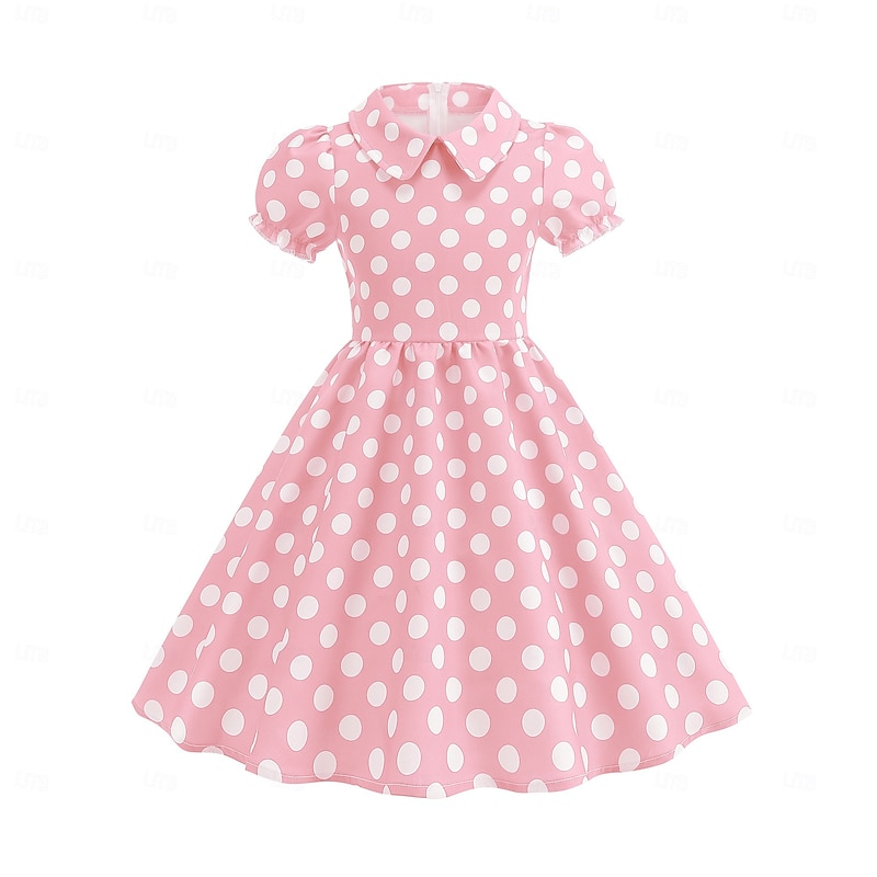 Retro Vintage 1950s Grease Outfits Dress Swing Dress Polka dots Fancy Dress Girls' Carnival Masquerade Daily Wear Bachelorette Party Kid's Dress Homecoming Dresses4