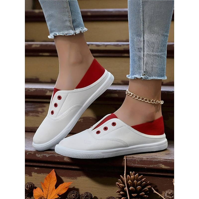 Women's Slip-On Canvas Shoes – Lightweight Shoes for Daily Casual Looks, Errands and Fall Adventures