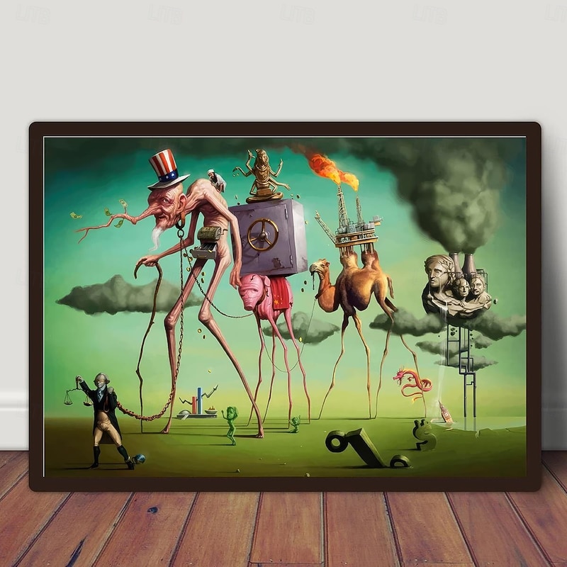 1pc Surrealism Canvas Print Poster  A Bad Society Artwork Wall Painting For Bathroom Bedroom Office Living Room Wall Decor Home Decoration No Frame4