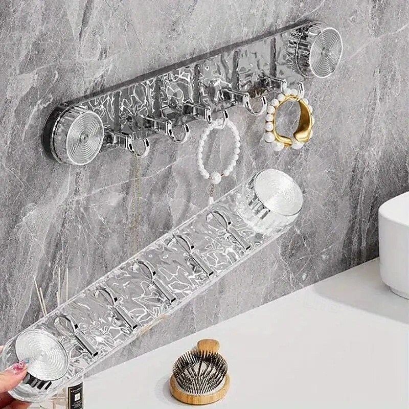 Waterproof Rotating Suction Cup Hook Rack No-Drill Space-Saving Shower Towel Hook Foldable Plastic Hangers Ideal for Bathroom & Kitchen Organization2