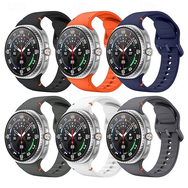 6 Pack Watch Band for Samsung Galaxy Watch 8 40/44mm Watch 8 Classic 46mm Silicone Replacement  Strap Cute Women Men Sport Band Modern Buckle Wristband