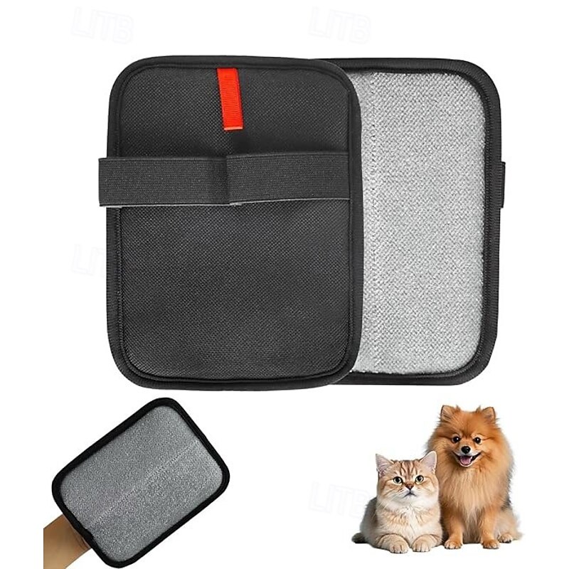 Reusable Electrostatic Pet Hair Remover Gloves No-Shedding Fur Removal for Furniture & Clothing, Pet Hair Remover Tool Double-Sided Lint Brush for Dogs & Cats2