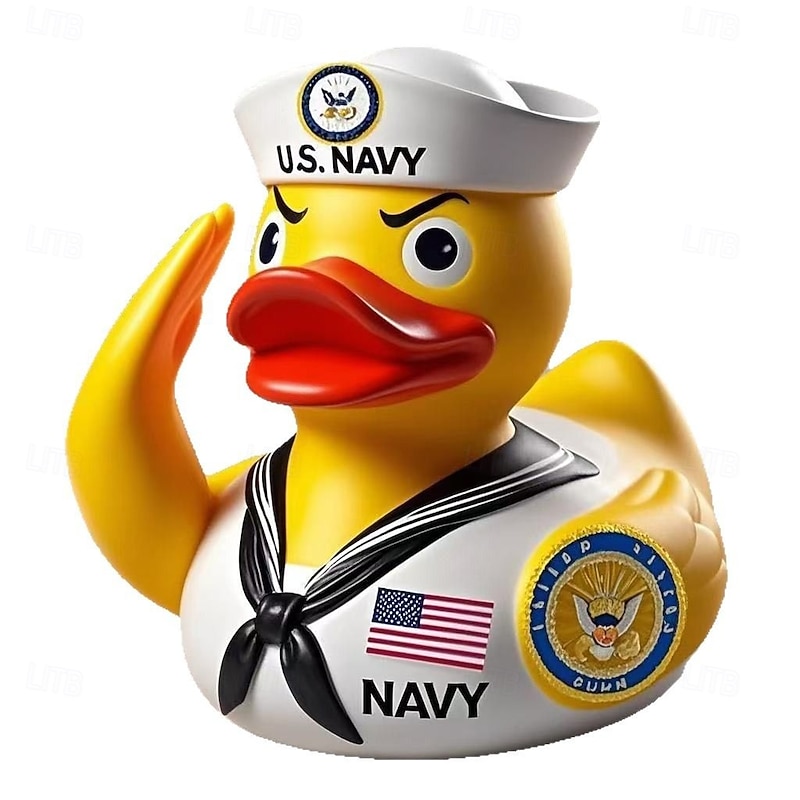 Veteran Tribute Duck Resin Duck Statue Figurine, Soldier Military Duck Decor for Shelf or Desk, Patriotic Army Duck Ornament Gift for Veterans or Collectors3