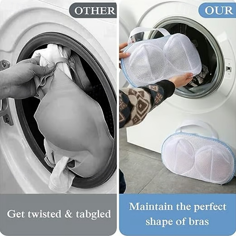 3pcs Bra Washing Bags for Laundry, Structured Mesh Bra Protector with Frame, Anti-Deformation Lingerie Wash Bags for Washing Machine, Underwear Net Pouch2