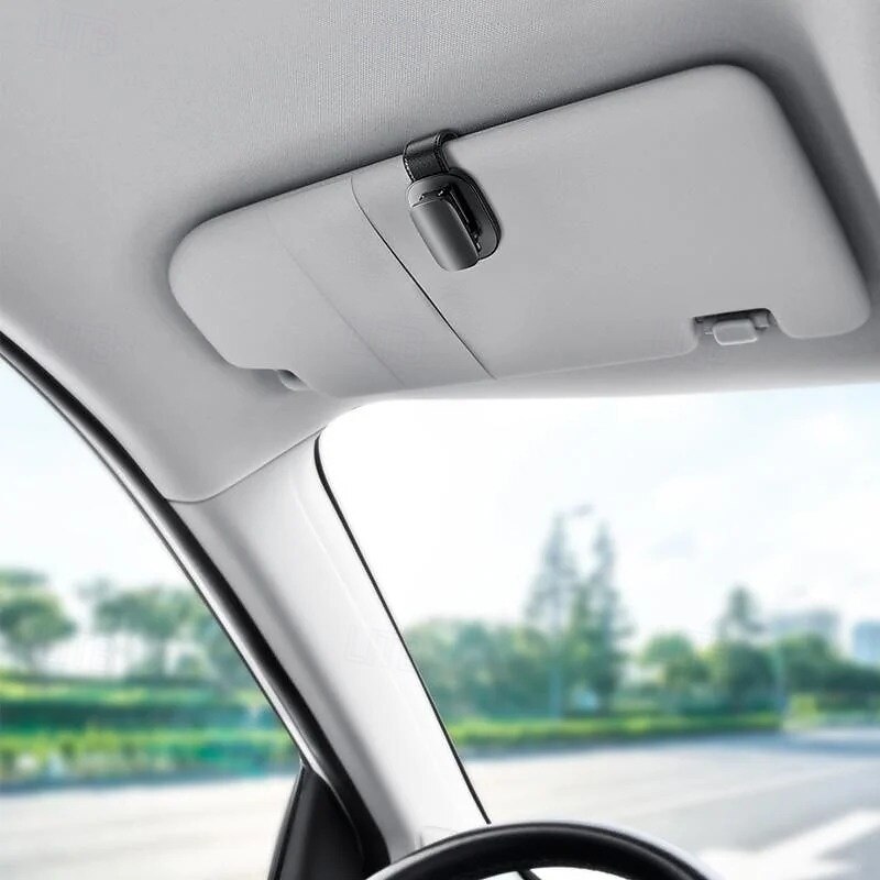 Car Sunglasses Card Clip Holder Organizer Adhesive Mount for Visor Dashboard Credit Cards Eyeglasses Cable Clamp Auto Interior Accessories Storage Solution3