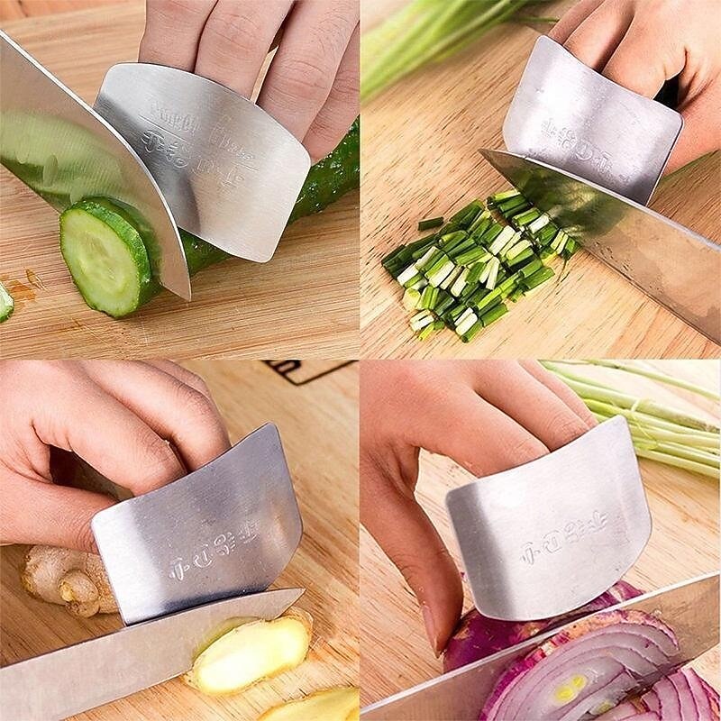 Stainless Steel Finger Hand Protector for Cutting, Anti-Cut Finger Guard Shield, Kitchen Safety Tool for Slicing Vegetables, Meat, and Chopping3