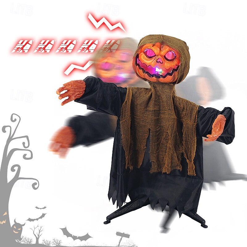Animated Pumpkin Ghost Halloween Pumpkin Ghost Outdoor Halloween Hanging Decoration Outdoor Decorations for Lawn Porch4