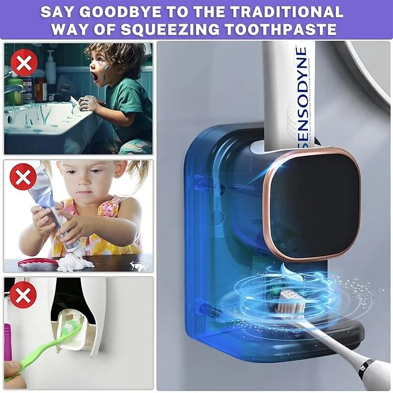Smart Toothpaste Dispenser Automatic Sensor Electric Wall Mounted Tooth Paste Squeezer USB Removable Bathroom Accessories