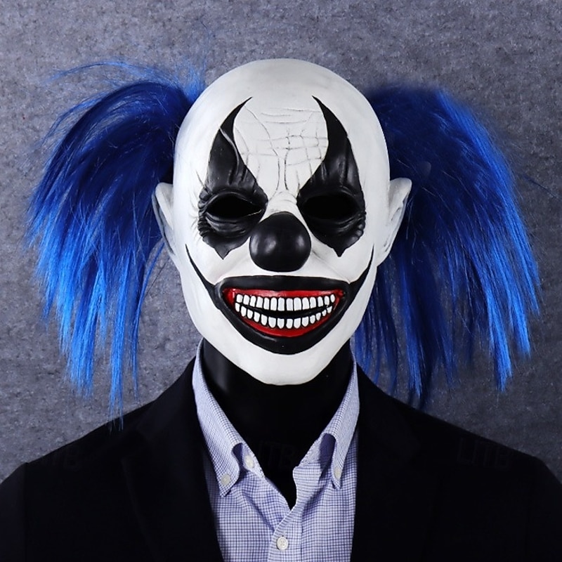 Joker Clown Halloween Mask Horror Creepy Clowns Scary Full Head Adults' Men's Women's Unisex Halloween Carnival Performance Party Easy Halloween Costumes Dress Up