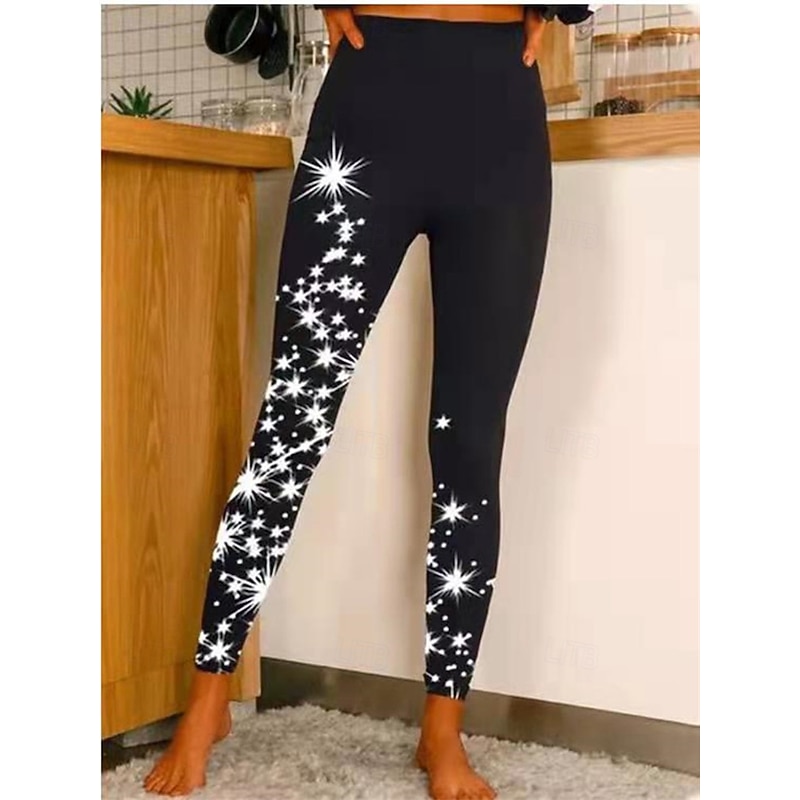 Women's Slacks Leggings Cozy Leggings Tights Athletic Full Length Natural Graphic Print Comfy Butt Lift Tummy Control Yoga Casual Daily Black 2# Black 3# Black 4# Black 5# Spring Fall Skinny2