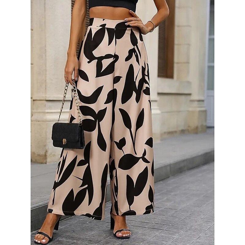 Women's Chinos Vacation Vintage Basic Full Length High Waist Floral Graphic Abstract Printing Comfy Soft Comfortable Inelastic Formal Vacation Street Black Pink Green Khaki Summer Spring Fall Loose3