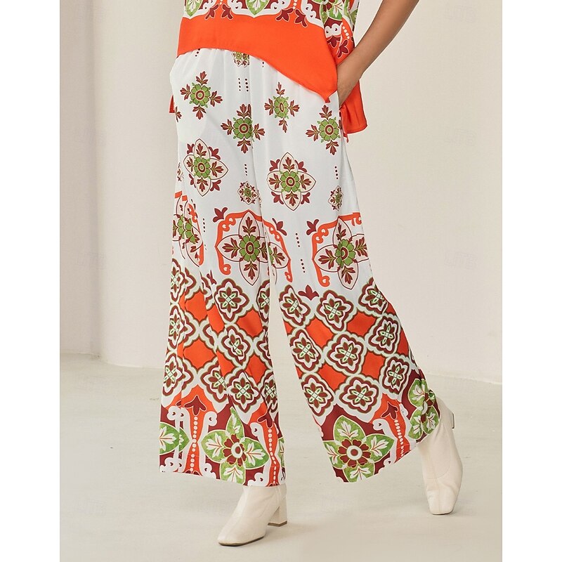 Satin Bohemia Wide Leg Pocket Pants2