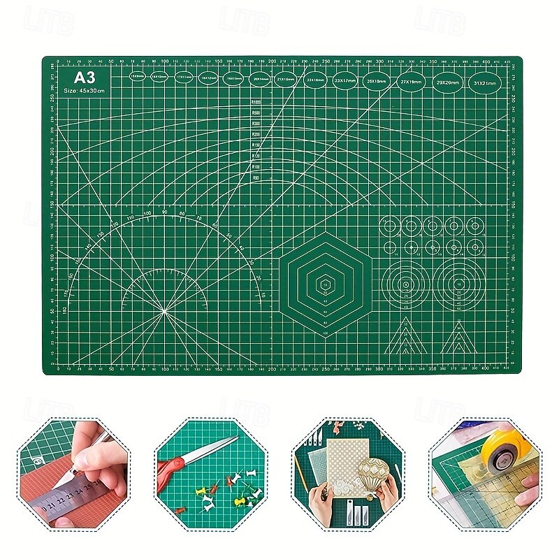 1pc 5-Ply A3 Self Healing Rotary Cutting Mat Double Sided Craft Cutting Board For Sewing Crafts Hobby Fabric Precision Scrapbooking Project