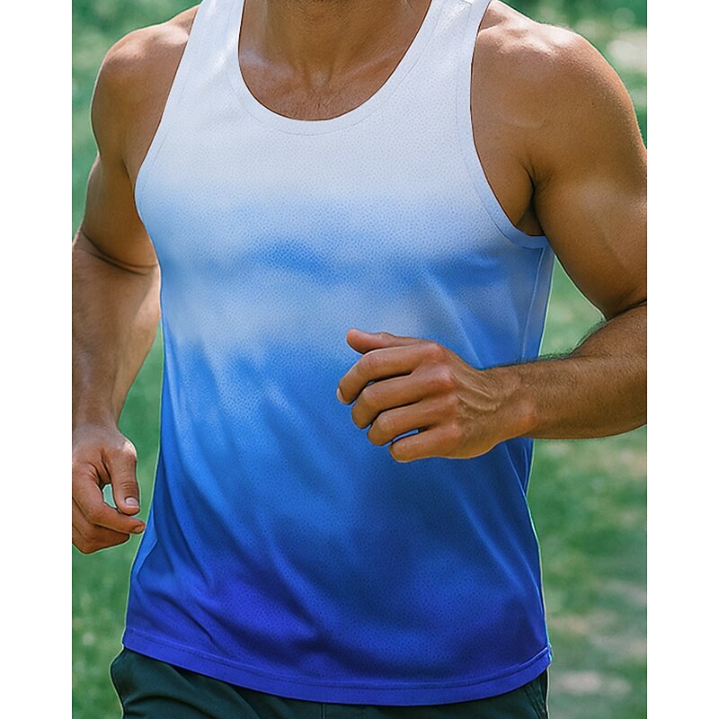 Men's Running Tank Top Gym Tank Top Sleeveless Top Graphic Quick Dry Lightweight Breathable Gym Workout Tennis Golf Sportswear Activewear Pink Blue Purple3