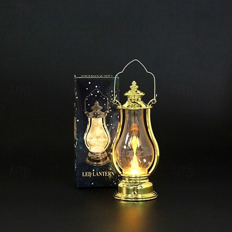 LED Retro Oil Lamp Portable Kerosene Lantern Electronic Candle Lamp Halloween Home Decorations4