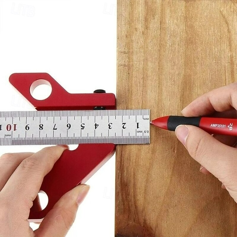 Woodworking Magnetic Center Scriber with 45 Degree Marking Tool Beechwood Round Center Line Scribing Gauge for Carpentry Precision Layout and Wood Craft Projects2