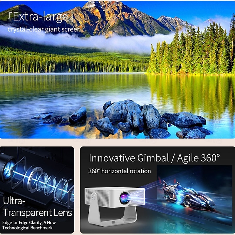 Ultra HD 4k Projector With Native 1080P 150 Lumens Home Theater Smart Android TV Daylight Beam Projectors 5G WIFI New Projecto3