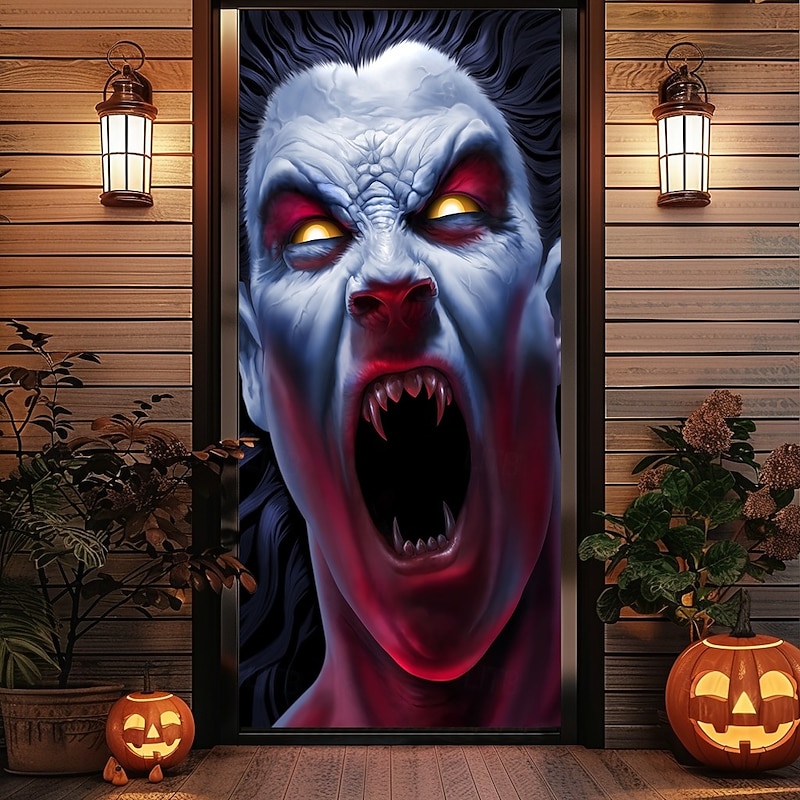 Halloween Door Covers Awakening by Tom Wood Door Tapestry Door Curtain Decoration Backdrop Door Banner for Front Door Farmhouse Holiday Party Indoor Outdoor Decor Supplies3