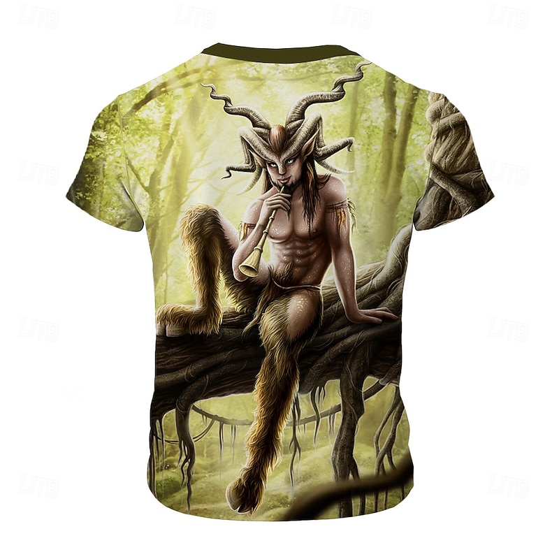 Halloween Men's Devil T Shirt Sarah Richter Short Sleeve T shirt 3D Print Crew Neck Shirt Exaggerated Designer Artistic Street Casual Daily Yellow Summer Spring All Seasons Clothing Apparel S M L XL2
