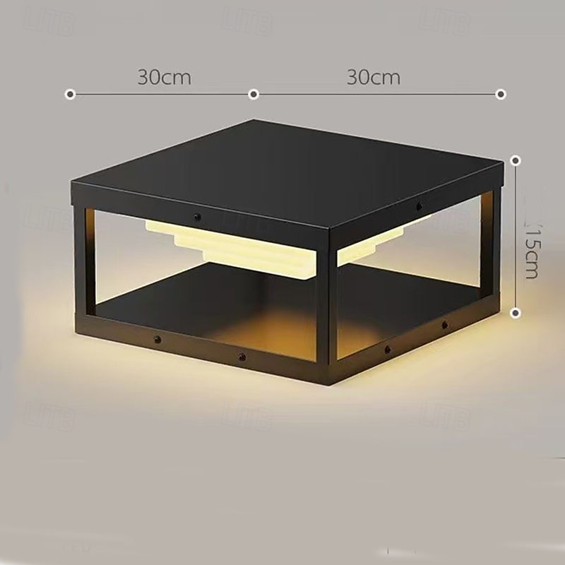 Outdoor Post Light IP65 Waterproof Lamp Post Light Fixture Black Acrylic 25/30cm Exterior Post Lamp for Driveway Backyard Patio Garden3