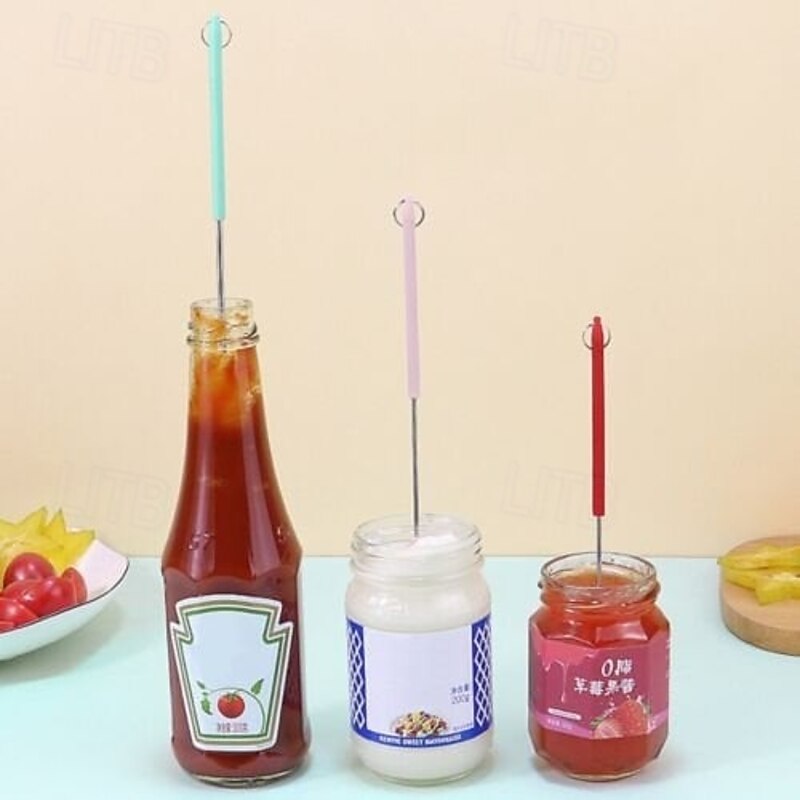 Mini Silicone Telescopic Spatula Adjustable Retractable Bottle Scraper, Stainless Steel Handle, Small Silicone Spatula for Peanut Butter, Jam, Lotion, Foundation, and Cream Residue Removal2