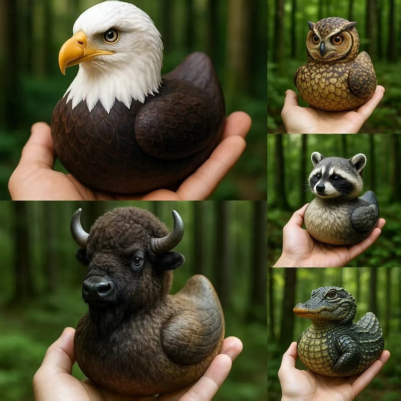 Fantasy Animal Resin Figurine Wildlife Duck Tabletop Decorative Home Ornament Perfect for Halloween or Fantasy-Themed Spaces Decor