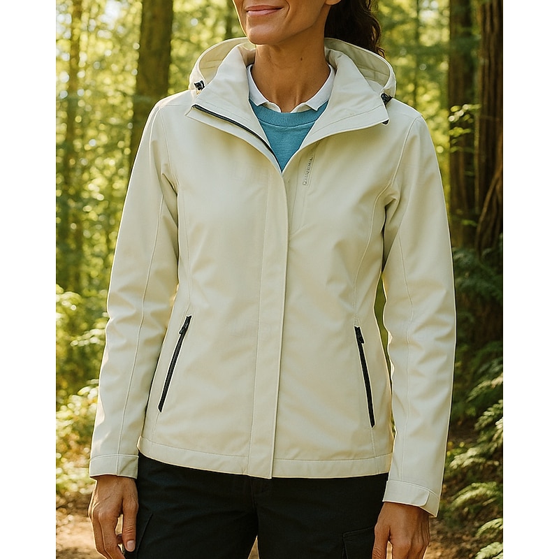 Women's Windbreaker Hiking Jacket rain coat Outdoor Waterproof Windproof Lightweight Hiking Outfits Hiking Clothes Spring Autumn / Fall Top Camping / Hiking / Caving Running Black White Pink3