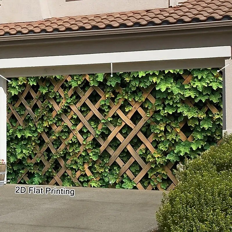 Outdoor Garage Door Cover Hedge Fall Autunm  Banner Large Tapestry Backdrop Decoration for Holiday Outdoor Garage Door Home Wall Decorations2