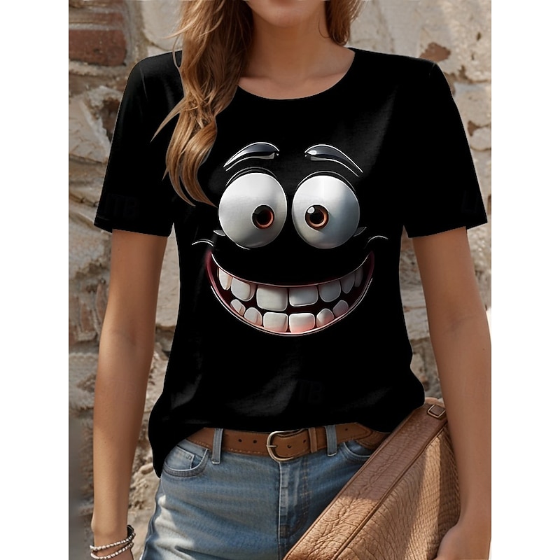 Women's T Shirt Graphic Animal Vintage Stylish Classic Short Sleeve Crew Neck Round Neck Regular Tops Daily Weekend Print Black White Yellow Red Blue Summer Spring2