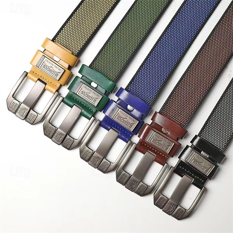 Men's Belt Waist Belt Black Navy Blue Nylon Core Alloy Durable Adjustable Plain Outdoor Daily