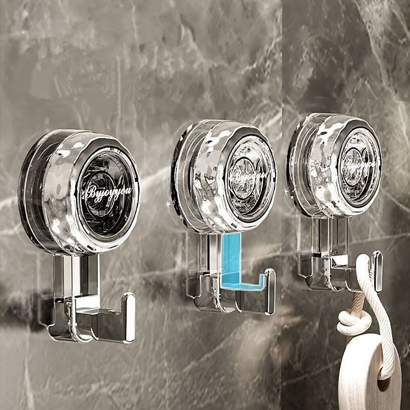 3pcs Corrugated Suction Cup Hooks Bathroom Wall Mounted Storage Rack, No Drilling Shower Shelf for Toiletries & Cosmetics