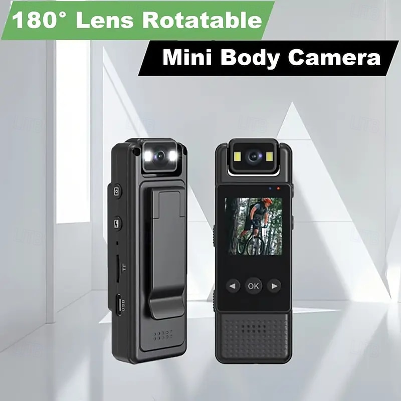 Wearable 1080P Full HD Action Camera - Portable Video Recorder Equipped with 1200mAh Lithium Polymer Battery USB Dual Charging Clip Design One Click Audio and Video Recording Night Vision Functio4
