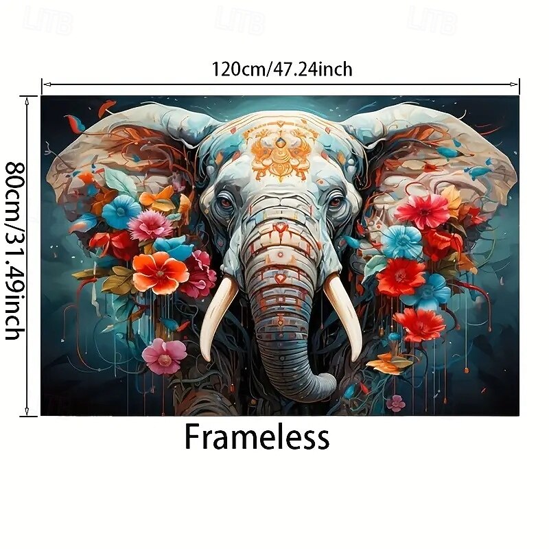 1 frameless modern art elephant animal cute canvas painting suitable for modern canvas posters in living rooms bedroom and living room decorations3