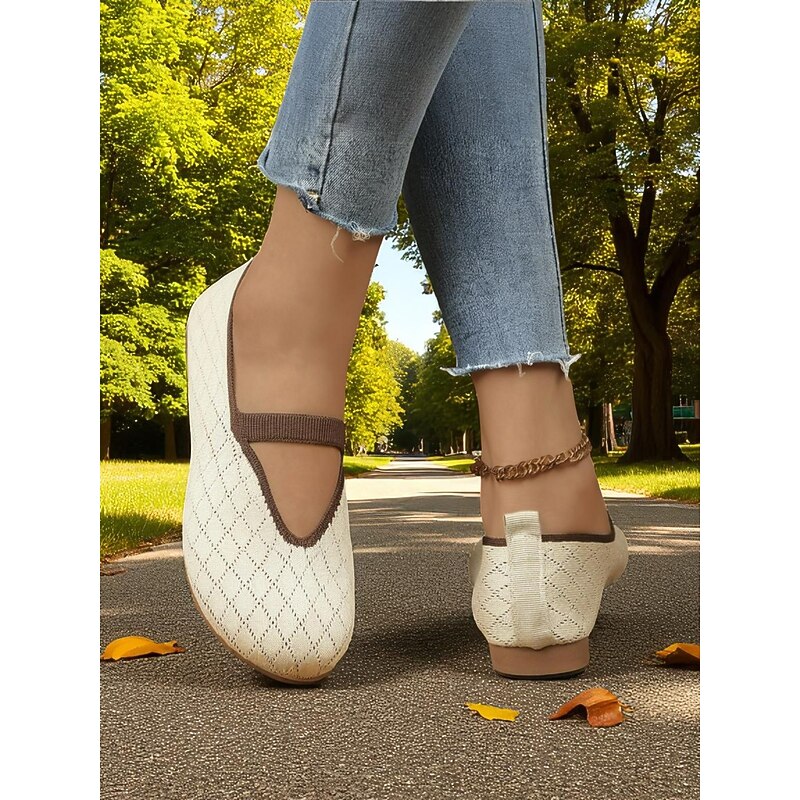 Women's Wide Width Barefoot Mary Jane Shoes – Breathable Diamond Flyknit Flats for Park Walks, Outdoor Activities and Casual Comfort2
