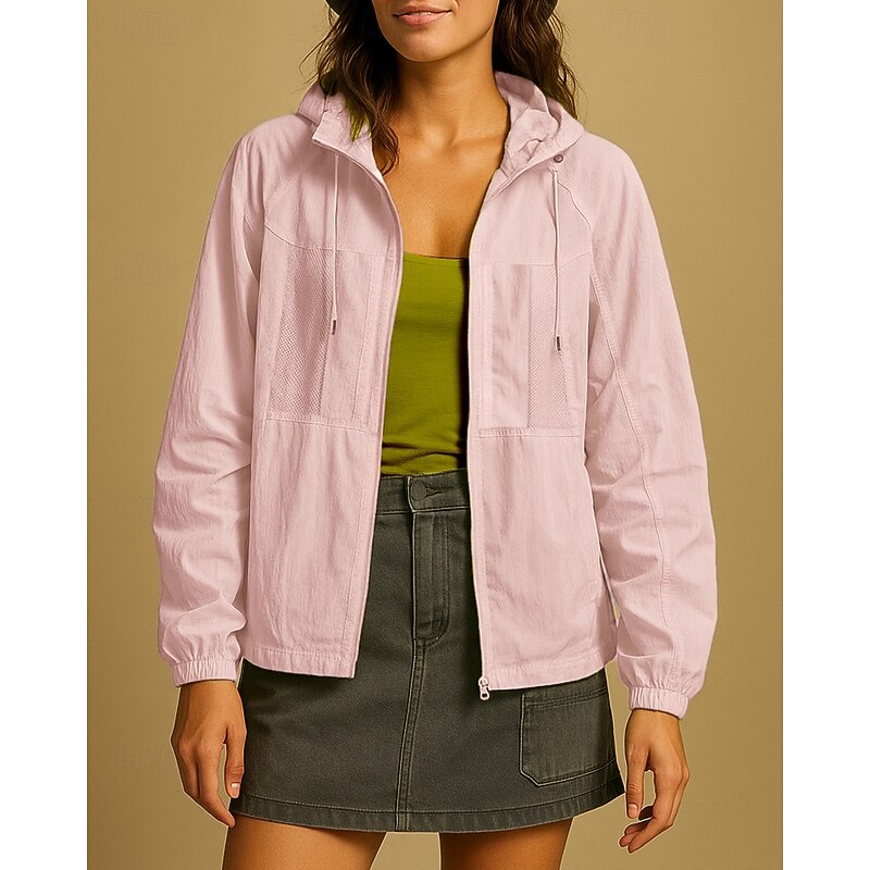 Women's Windbreaker Softshell Jacket Hiking Jacket Outdoor Quick Dry Lightweight Breathable Hiking Outfits Hiking Clothes Summer Spring Jacket Climbing Camping / Hiking / Caving Running Solid Color4