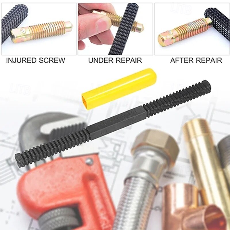 Screw Thread Repair Tool for Damaged Bolts Nuts Studs External Thread Restorer Automotive Metal File Maintenance Hand Tool Kit for Garage Repair3