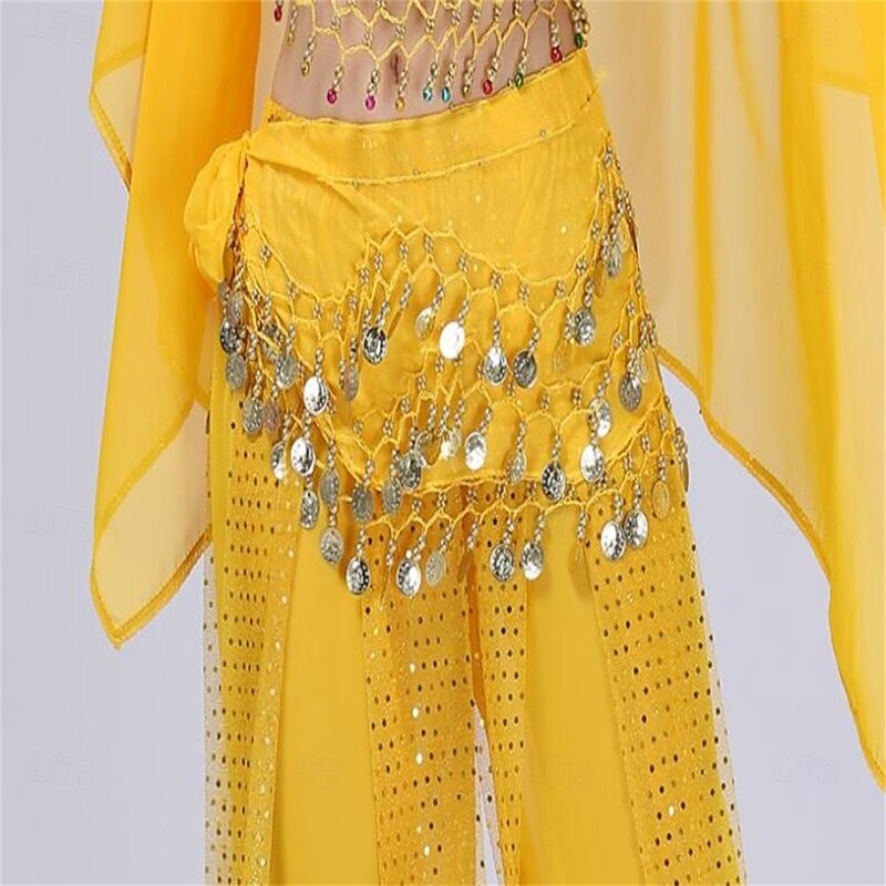 Dance Waist Belt, 3-Row Gold Coin Belly Dance Hip Scarf for Performance & Practice2