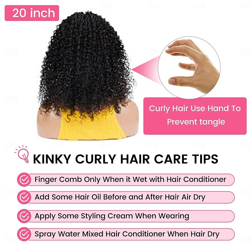 Glueless Wigs Human Hair Pre Plucked Pre Cut 4x4 Hd Lace Closure Wear and Go kinky Curly Lace Front Wigs for Black Women Wet and Wavy Natural Hairline3