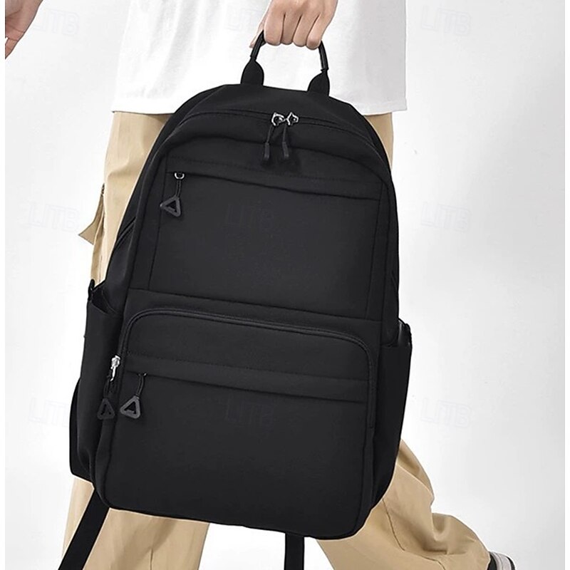 Women's Cream and Blue School Backpack – Minimalist Lightweight Bookbag with Multiple Pockets for Daily Use and Travel3