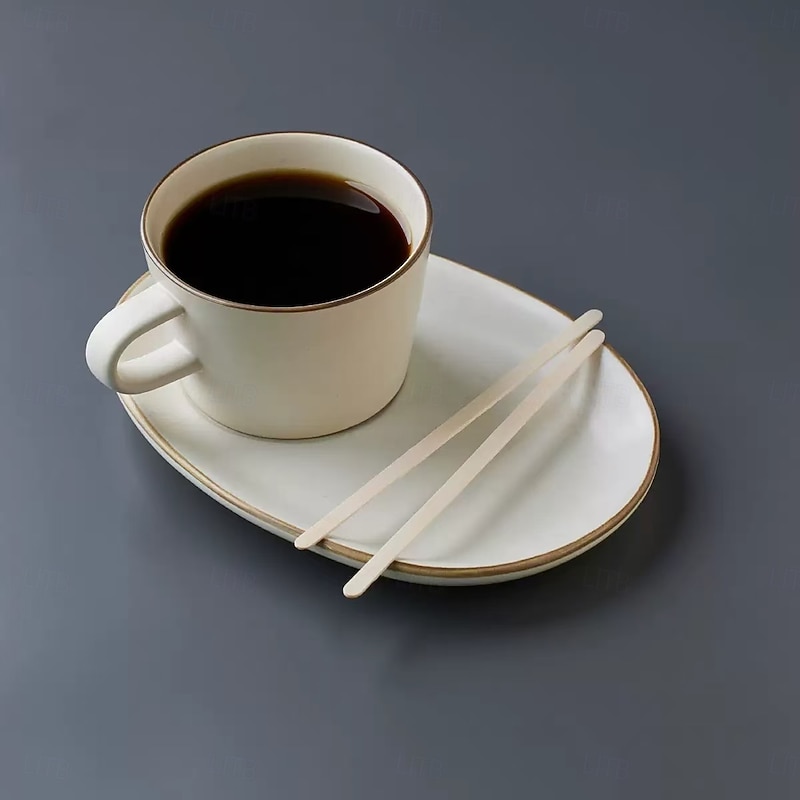 300pcs Individually Wrapped Wooden Coffee Stirrers, 140mm Disposable Drink Stir Sticks with Smooth Ends for Coffee, Tea, Cocktails, Bar, Café, Party Supplies3