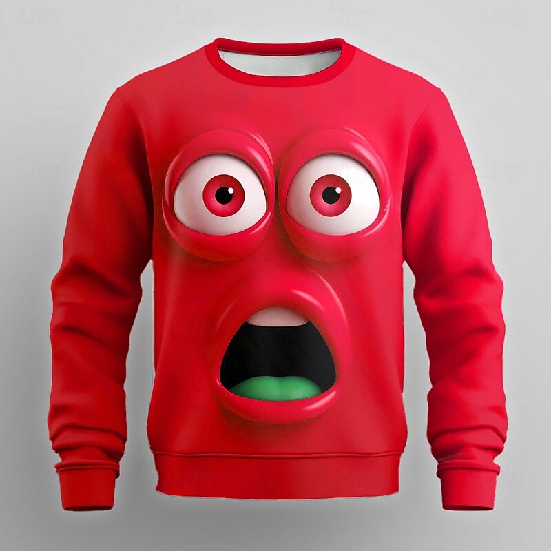 Men's Cartoon 3D Sweatshirt Sweatshirt Long Sleeve Sweatshirt Crew Neck Crewneck Fashion Cool Party 3D Print Party Streetwear All Seasons3