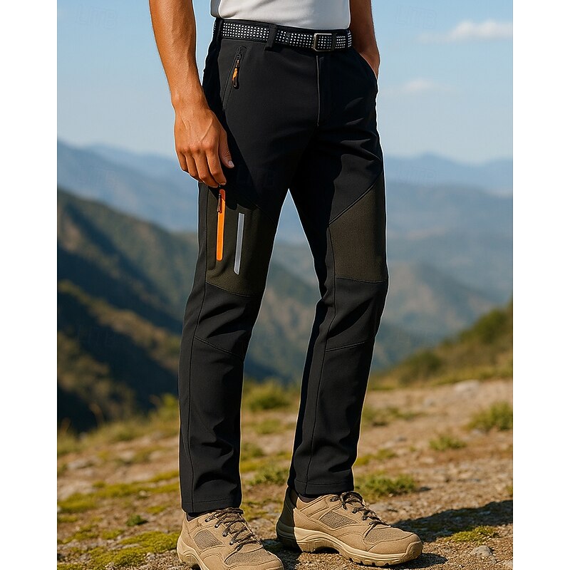 Men's Hiking Pants Trousers Hiking Rain Pants Softshell Pants Summer Outdoor Regular Fit Waterproof Windproof Bottoms Black Camping / Hiking Running S M L XL XXL2