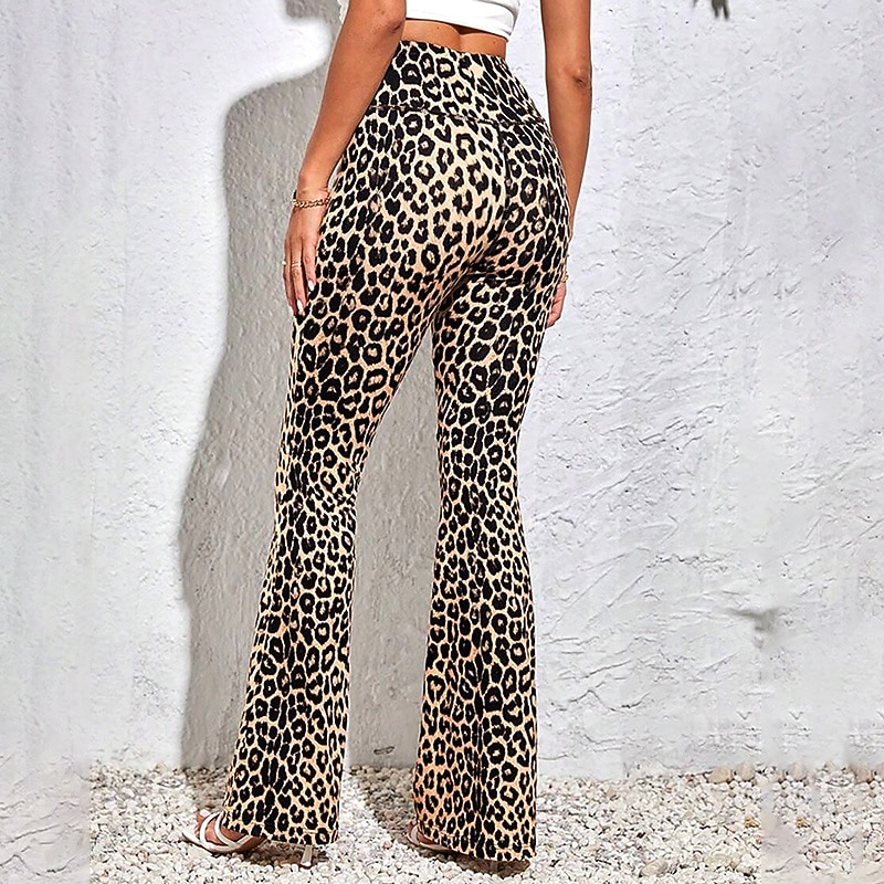 Women's Capri Leggings Yoga Leggings Tummy Control High Waist Gym Dance Athletic Bottoms Leopard Coffee Fall Sports Activewear Tight Fit4