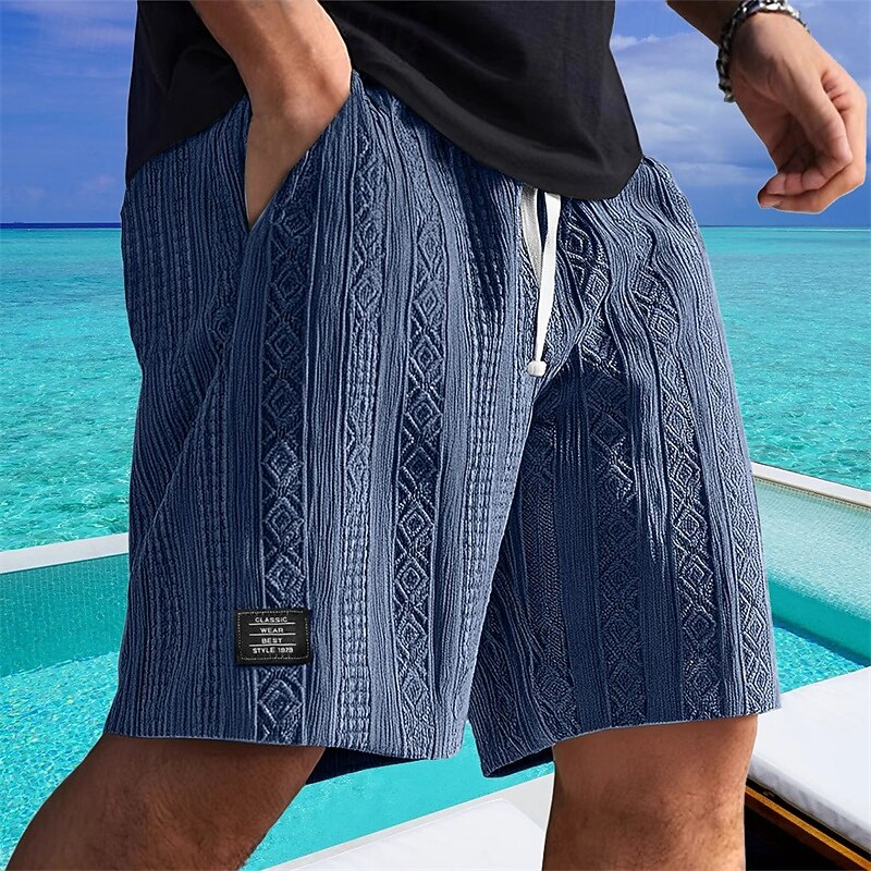 Men's Shorts Summer Shorts Casual Shorts Pocket Elastic Waist Drawstring Plain Comfort Breathable Short Outdoor Vacation Sport Casual Black White3